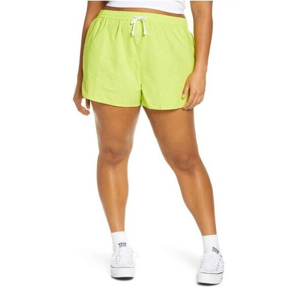 BP. Nordstrom Women Green Cotton Woven Drawstring Sports Shorts Plus Size 3X - Picture 1 of 6